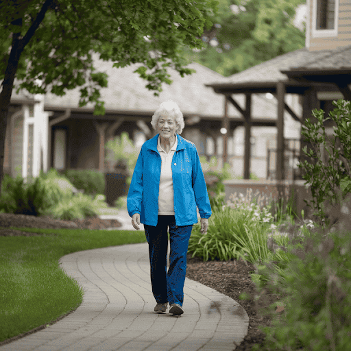 Senior resident adjusting to life in a welcoming senior living community.